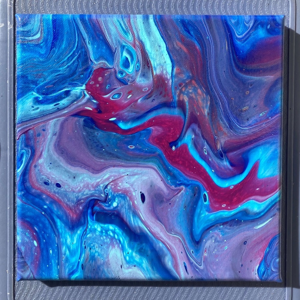 Aisling 8"x8" Painting by Color Fluent Art (Blue/Pink)
